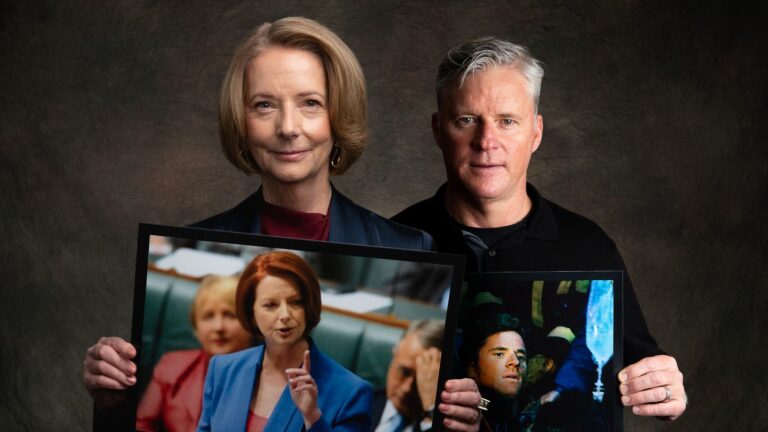 Julia Gillard and Stuart Diver pictured for I Was Actually There season three