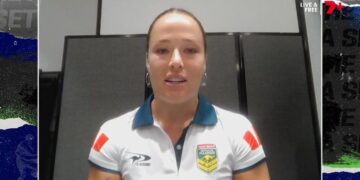 Jillaroos captain Isabelle Kelly speaking on The Agenda Setters Rugby League