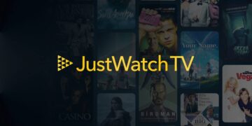 Official JustWatch TV logo over artwork from the service's launch page