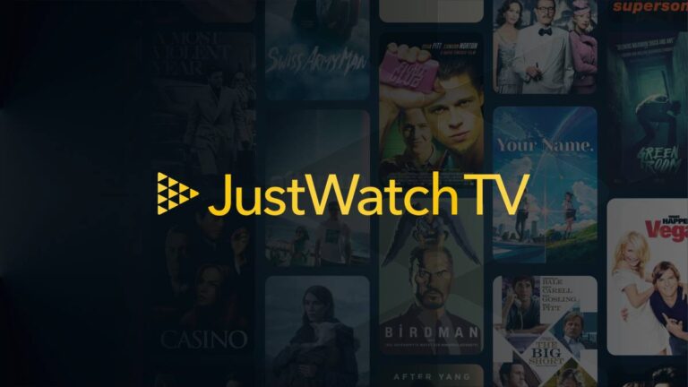 Official JustWatch TV logo over artwork from the service's launch page