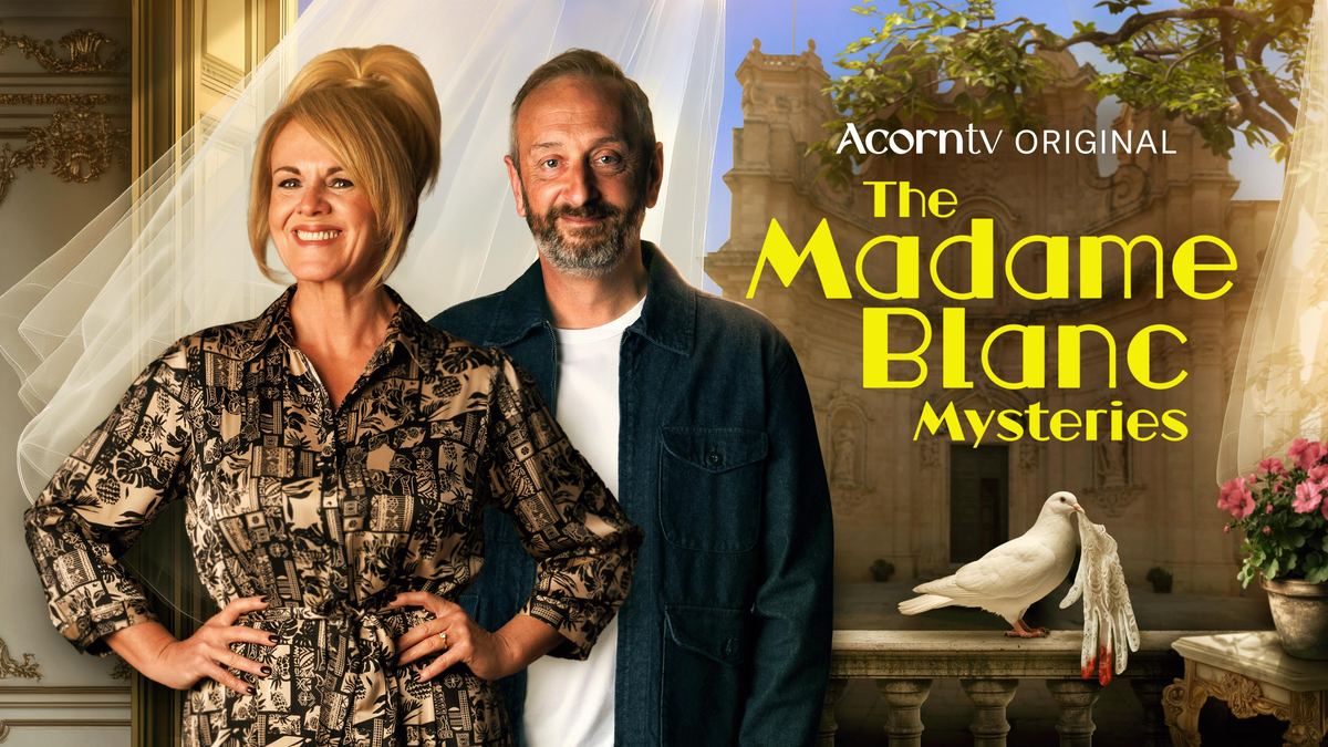 The Madame Blanc Mysteries season five artwork with Sally Lindsay and Steve Edge