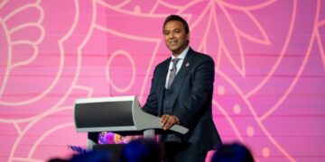 Dr Rolf Gomes speaks at the Maitri Lecture at ABC Ultimo