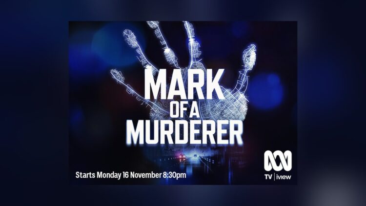 Mark of a Murderer official ABC key art with a luminous handprint