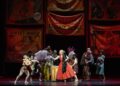 A colourful scene from the Metropolitan Opera production of Così fan tutte