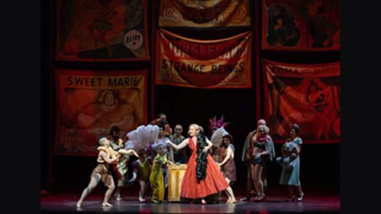 A colourful scene from the Metropolitan Opera production of Così fan tutte