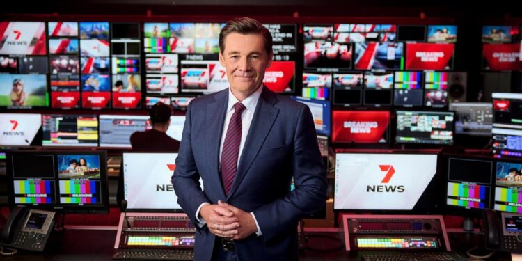 Mike Amor in the 7NEWS Melbourne newsroom