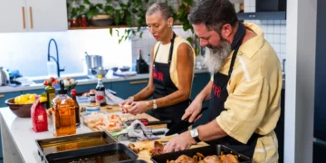 Jane and Shane prepare their Instant Restaurant menu in My Kitchen Rules