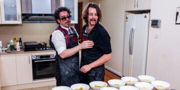 Harrison and Oliver preparing ravioli at Bloody Bellissimo on My Kitchen Rules