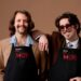 Harrison and Oliver in their aprons for My Kitchen Rules on Channel 7
