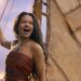 Catherine Lagaʻaia as Moana on a voyaging canoe