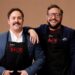 My Kitchen Rules contestants Angus and Simon in their MKR aprons