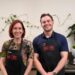 Sheridan and Ted in their MKR aprons in the kitchen of their Perth Instant Restaurant