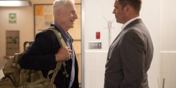 Mark Harmon as Gibbs meets Michael Weatherly as DiNozzo in NCIS: Origins