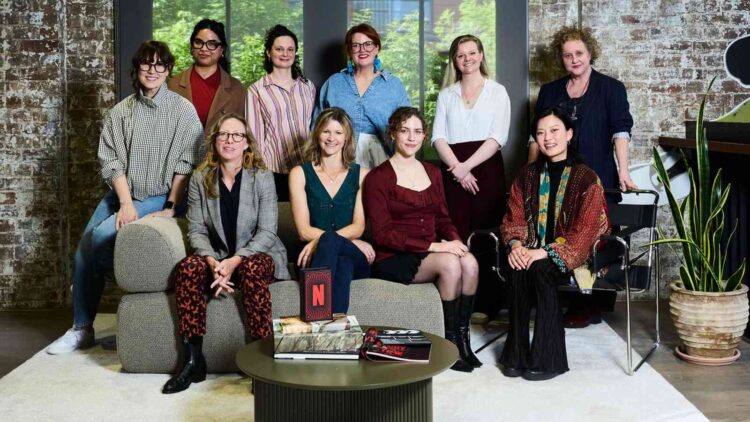 Eight finalists of Netflix’s The Next Brilliant Career programme at the Sydney pitch day