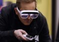 News24 National Affairs Correspondent Jonathan Lea wearing smart glasses in Artificial Intelligence: Who's in Control?
