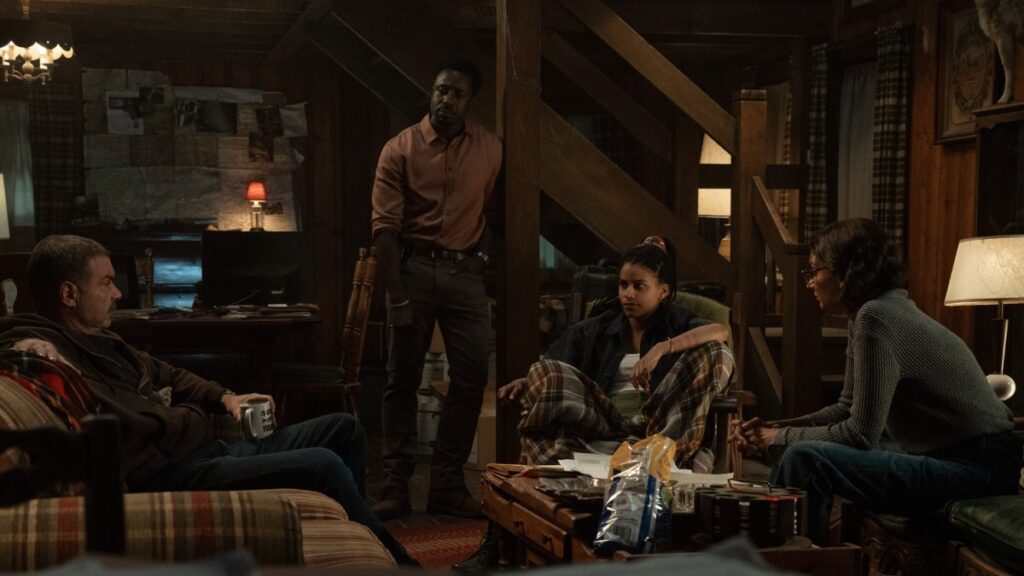 Liev Schreiber, Gary Carr, Zazie Beetz and Poorna Jagannathan in Nocturne on Apple TV, 30 October