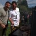 Colin Fassnidge and Manu Feildel cooking at an outdoor grill in Off the Grid on Channel 7