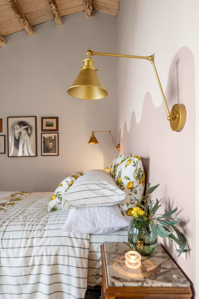 The completed bedroom in episode one of 1 Euro House with Shaynna and Darren