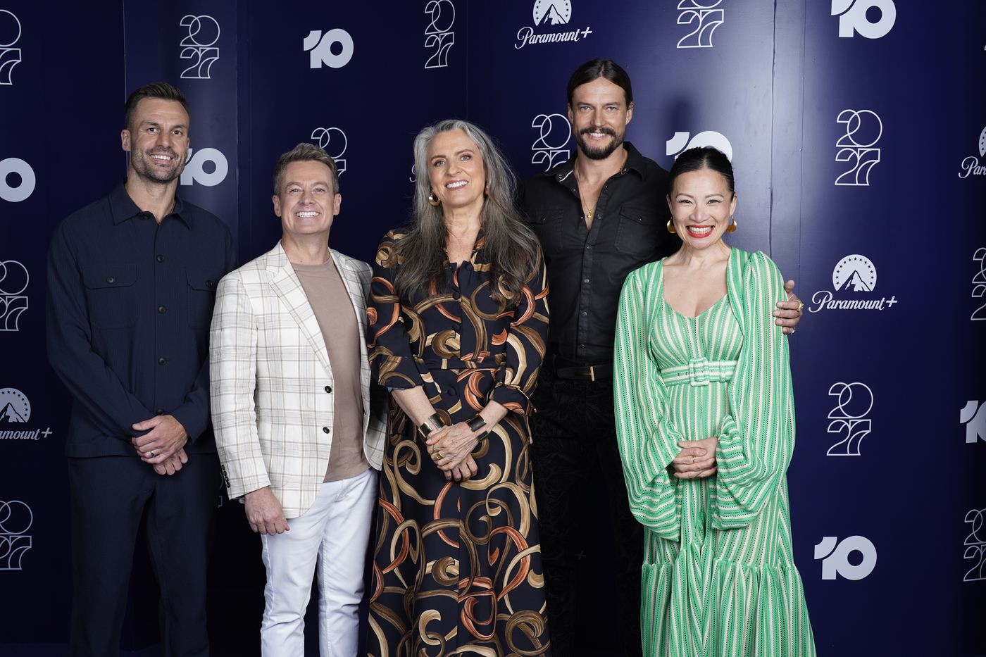 Beau Ryan, Grant Denyer, Gretel Killeen, David Genat and Poh Ling Yeow at the 2027 Paramount upfront