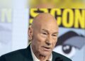 Patrick Stewart speaking at the Star Trek: Picard panel at San Diego Comic-Con in 2019