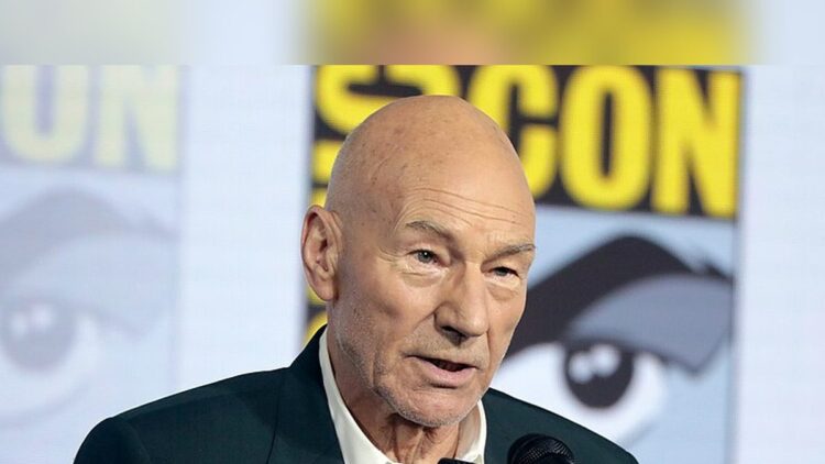 Patrick Stewart speaking at the Star Trek: Picard panel at San Diego Comic-Con in 2019