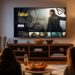 People watching the Prime Video app on a television, displaying Fallout