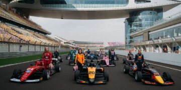 F1 ACADEMY drivers at a race circuit, featured for The Pursuit documentary special