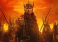 Sauron stands before his Ring-servants in The Rings of Power season three artwork