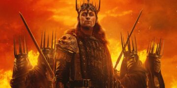 Sauron stands before his Ring-servants in The Rings of Power season three artwork