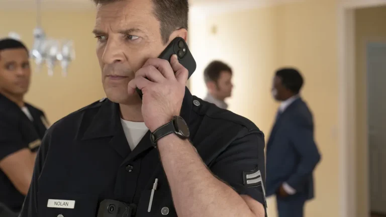 John Nolan on the phone in The Rookie season eight episode sixteen