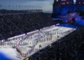 The Royal Edinburgh Military Tattoo 2026 performers on the Edinburgh Castle Esplanade