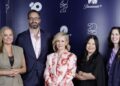 Network 10 and Paramount Australia president Beverley McGarvey with Paramount executives at the 2027 Paramount upfront