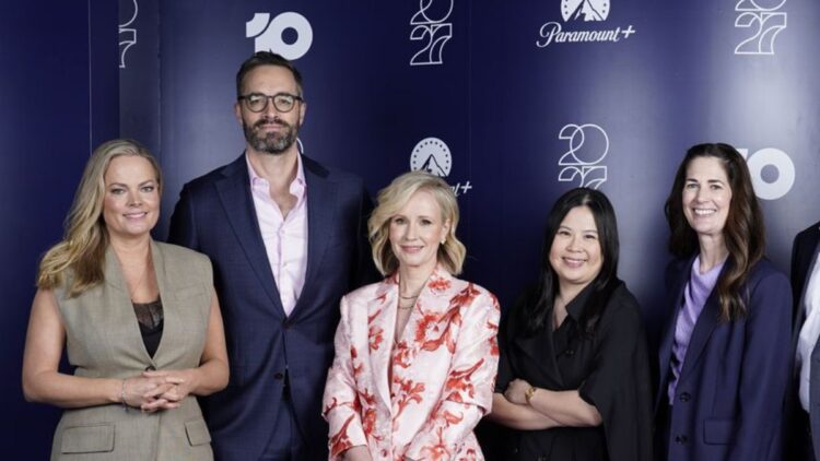 Network 10 and Paramount Australia president Beverley McGarvey with Paramount executives at the 2027 Paramount upfront