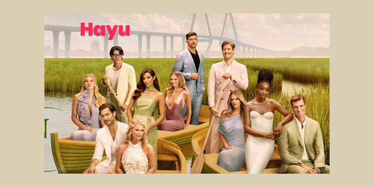 Southern Charm Season 12 cast pictured in Charleston publicity art for Hayu
