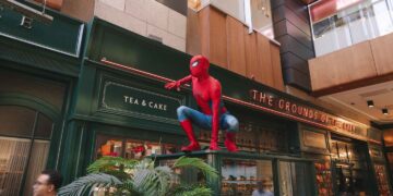 Spider-Man at The Grounds of the City in Sydney for the Brand New Day coffee promotion