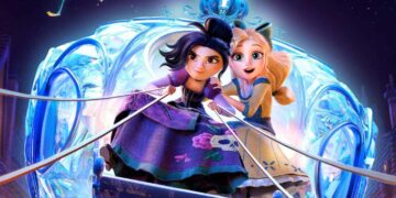 Lilith and Cinderella ride a glass carriage in Netflix animated film Steps