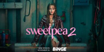 Ella Purnell as Rhiannon Lewis in the Sweetpea Season 2 key art for Binge.