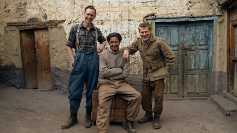 Tom Hiddleston, Genden Phuntsok and Willem Dafoe in Tenzing on Apple TV