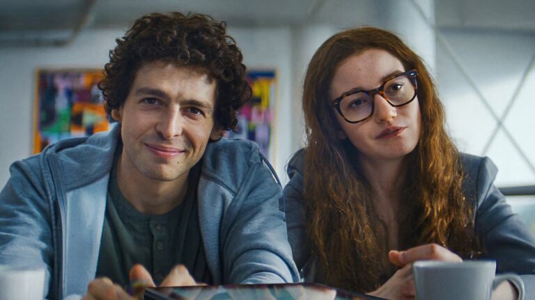 Anthony Boyle and Julia Garner in a scene from The Altruists