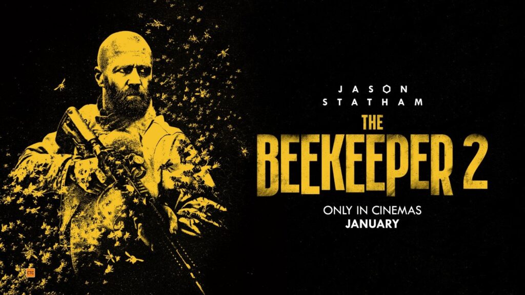 The Beekeeper 2 key art with Jason Statham, only in cinemas January