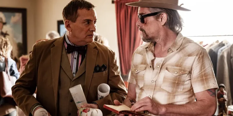 Ethan Hawke and another cast member in a scene from The Lowdown