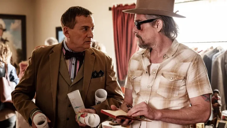 Ethan Hawke and another cast member in a scene from The Lowdown