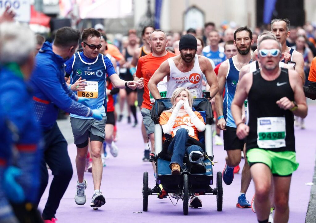 Emma Fogarty and Colin Farrell at the Dublin Marathon