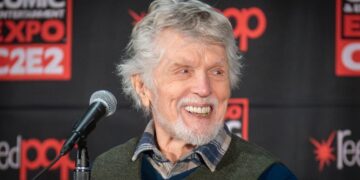 Actor Tom Skerritt smiling during a panel at C2E2 in Chicago in 2024