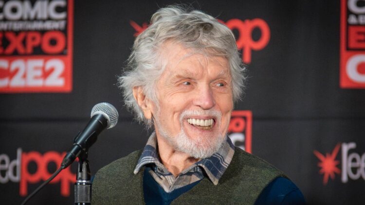 Actor Tom Skerritt smiling during a panel at C2E2 in Chicago in 2024