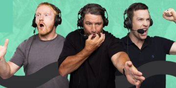 Triple M rugby league commentators wearing headsets