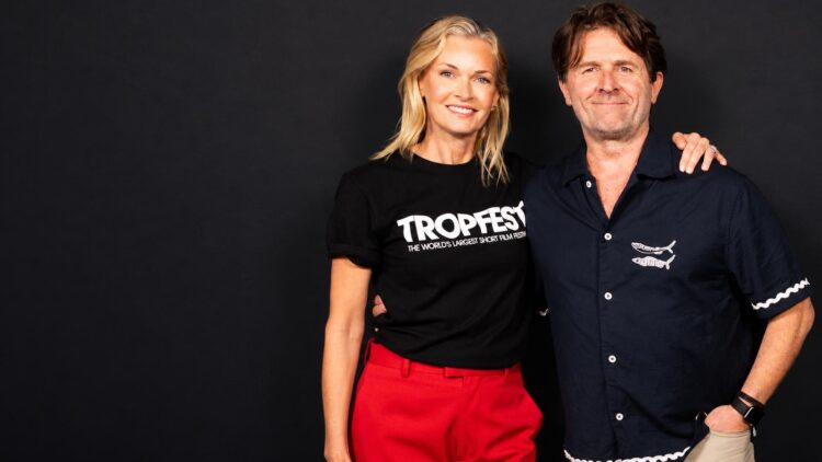 Sarah Murdoch and John Polson at the Tropfest 2027 launch in Sydney
