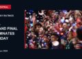 Sydney Roosters players celebrate the 2026 NRL Grand Final on a Sunday ratings card stating the NRL Grand Final dominates Sunday.