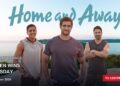 Current-season Home and Away key art on a Tuesday ratings card stating Seven wins Tuesday.
