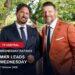 My Kitchen Rules judges Manu Feildel and Colin Fassnidge on a Wednesday ratings card stating MKR leads Wednesday.